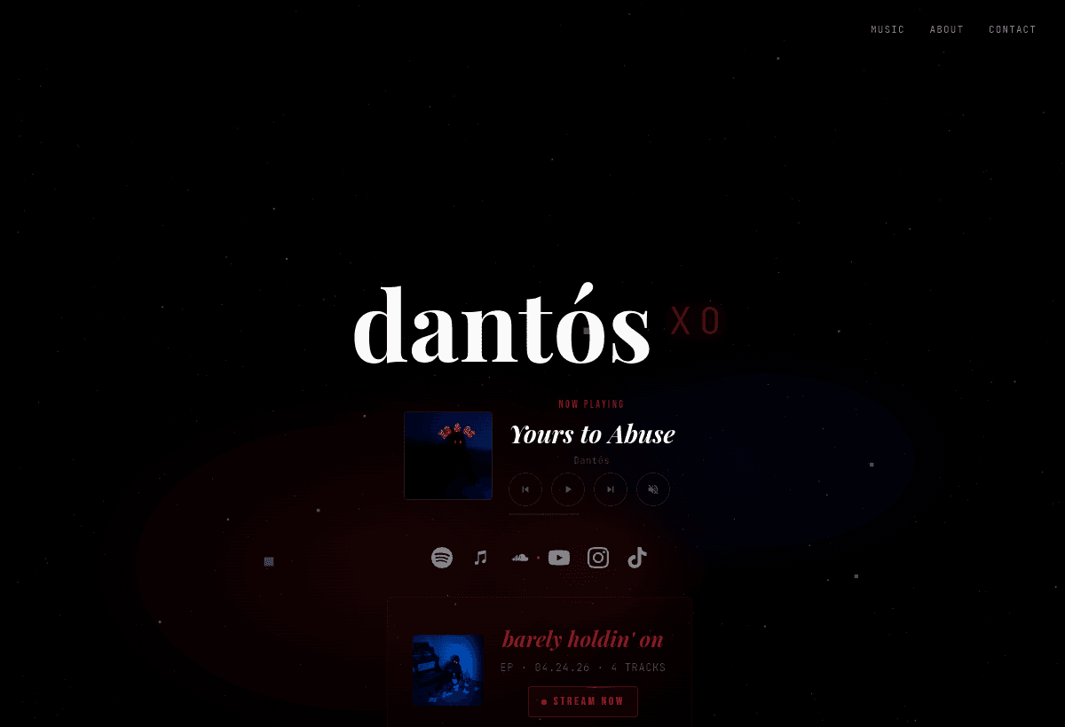 Screenshot of justdantos.com